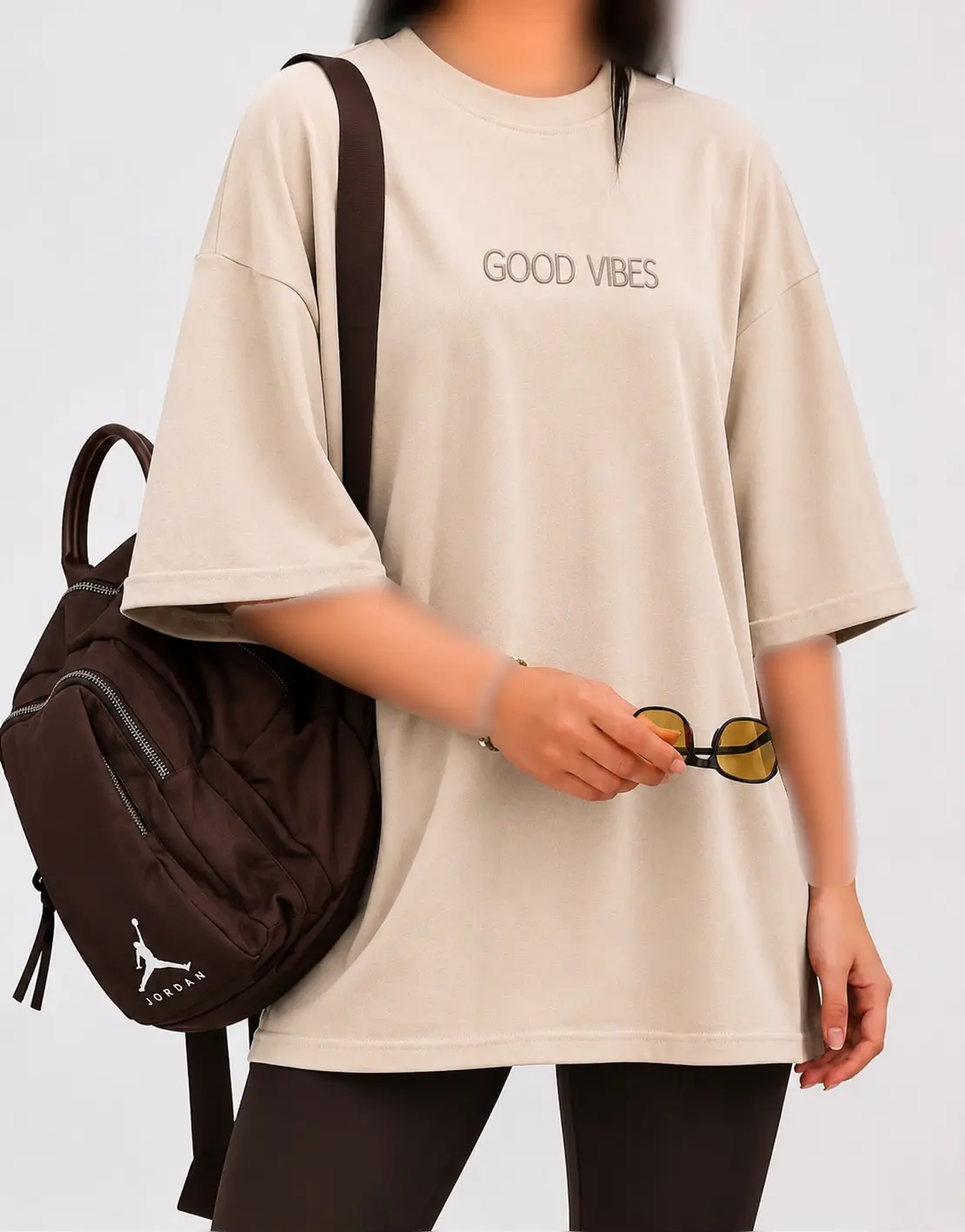 تیشرت لانگ باکسی GOOD VIBES